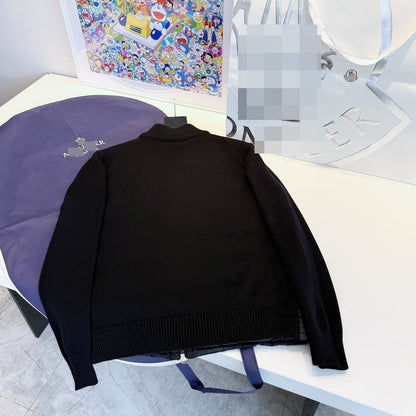 GMabcd Monokini Down Jacket Stand Collar Knitted Patchwork Lightweight Simple Autumn Winter NFC Down Lightweight Coat