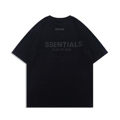 FAG2025 New Double Line Chest Silicone Letter GAD Trendy Loose High Street Short Sleeve T-Shirt for Men