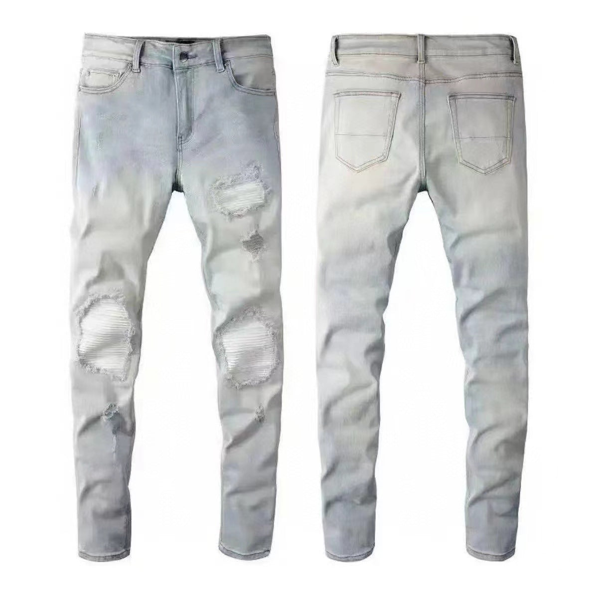 GMAM Heavy Craft Washed Distressed High Street Embroidered Unisex Jeans