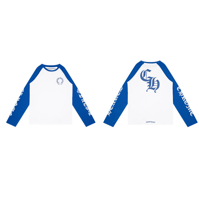 Ch Heart High-Quality Double Yarn Pure Cotton Unisex Printed Long Sleeve T-Shirt