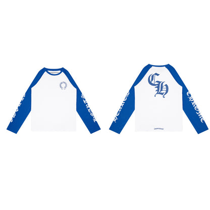 Ch Heart High-Quality Double Yarn Pure Cotton Unisex Printed Long Sleeve T-Shirt
