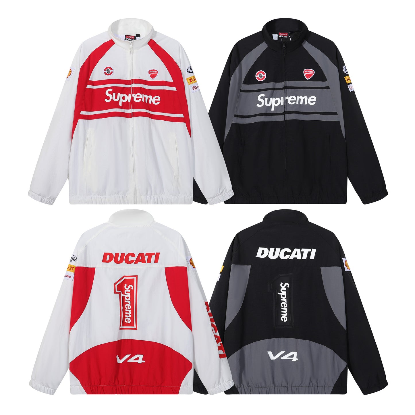 Supreme Ducati Collaboration Racing Style Windbreaker Jacket for Men