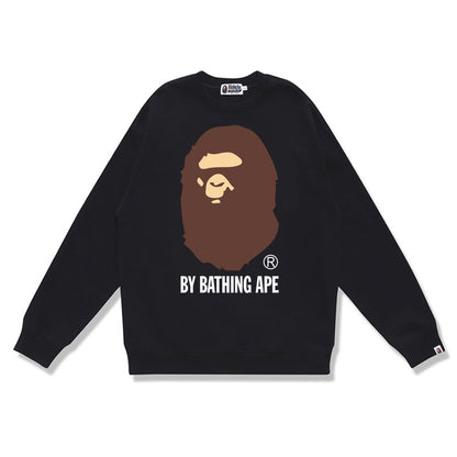 GMabcd Terry Sweatshirt for Men, Autumn and Winter Long Sleeve Letter Print Loose Round Neck Pullover Casual Top Trendy
