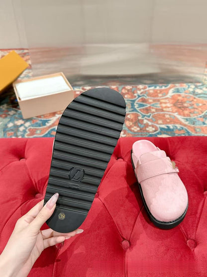 GMabcd Closed-Toe Shoes 2025 Retro Style Thick Sole Height-Increasing Buckle Casual Slip-On