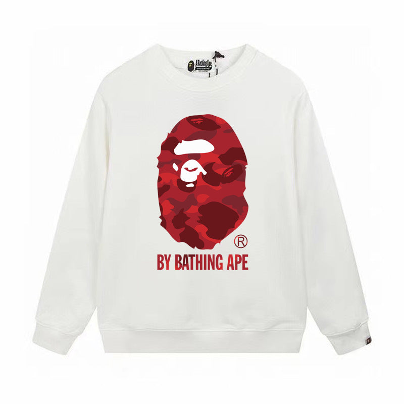 GMabcd Terry Sweatshirt for Men, Autumn and Winter Long Sleeve Letter Print Loose Round Neck Pullover Casual Top Trendy