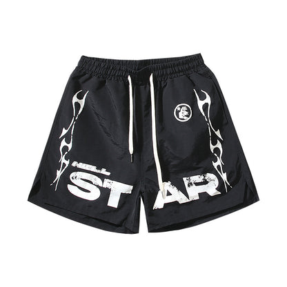 Washed Vintage Casual Shorts 2024 Summer New European and American Trendy Brand Five-Point Shorts