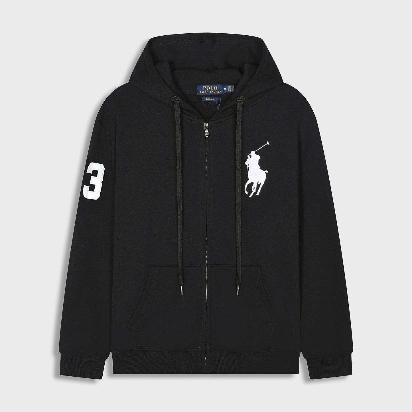 GMabcd Spring and Autumn Thin Pony Hooded Sweatshirt RL Cardigan Zipper Embroidery Loose Plus Size Paul POLO Jacket