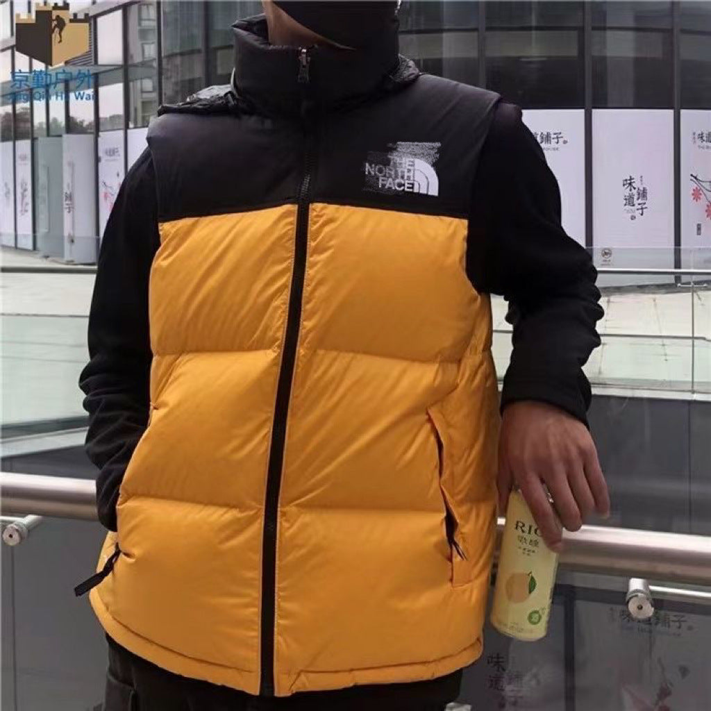GMabcdNorth-Face 1996 Down Vest Unisex American Version TNF700 Puff Embroidery Winter Vest Couple Style Reversible