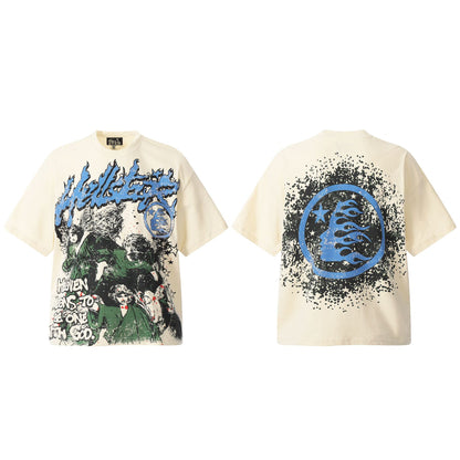 2025 Summer New European and American Trendy Brand Unisex Couple's Plus Size Loose Pullover Short Sleeve T-Shirt Youth Tee