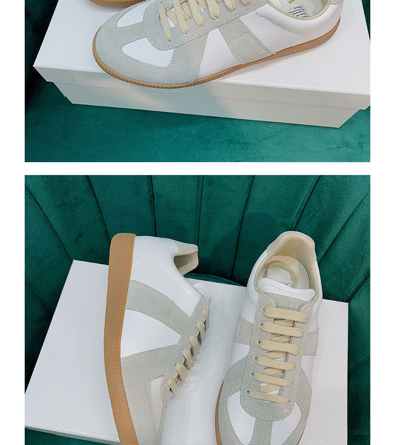 GMabcd mm6 Dexun Shoes for Women 2025 New Model Top Layer Cowhide Raw Rubber Sole Comfortable Casual Sneakers for Men and Women