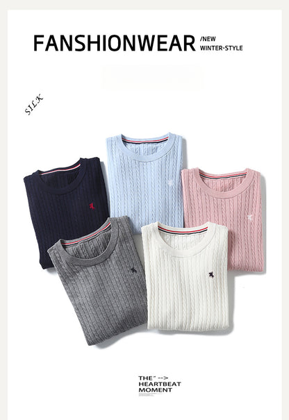 Miu Series Spring and Summer round Neck Embroidered Ruff Pony Fashion Simple Knitwear Female Tn2258 Fashion All-Matching
