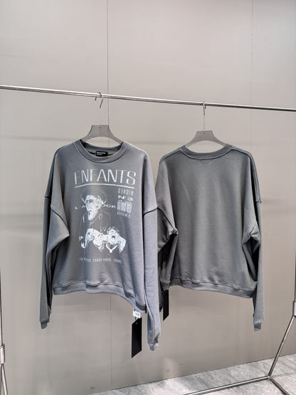High-Quality ERD Melancholy Rich Second Generation Hooded Sweatshirt Washed Vintage Distressed Jacket Autumn Winter Zipper Coat