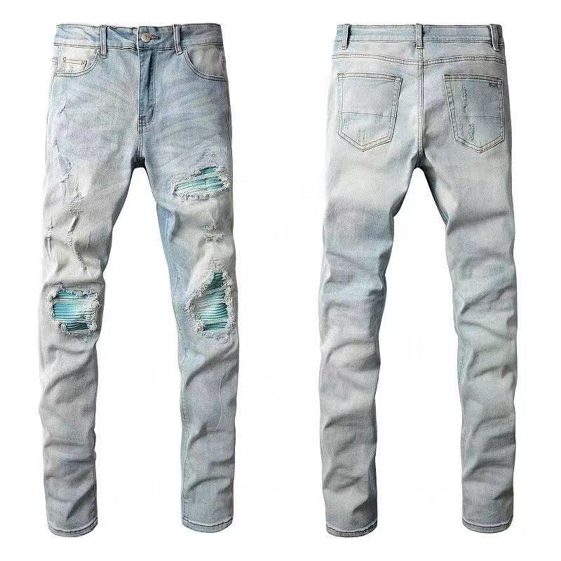 GMAM Heavy Craft Washed Distressed High Street Embroidered Unisex Jeans