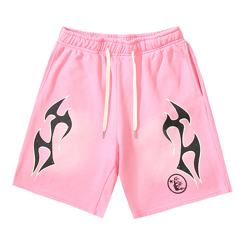 Washed Vintage Casual Shorts 2024 Summer New European and American Trendy Brand Five-Point Shorts
