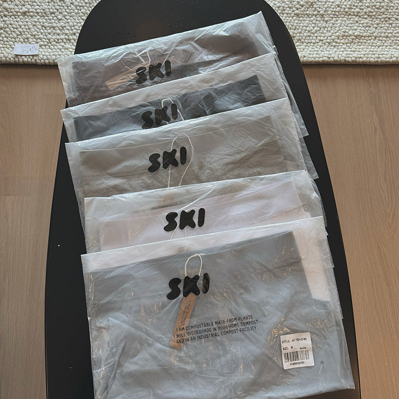 Ski** Kardashian Boyfriend European and American 2025 Women's Spring Sports Ribbed Shorts Slim Fit Spring Summer New Style