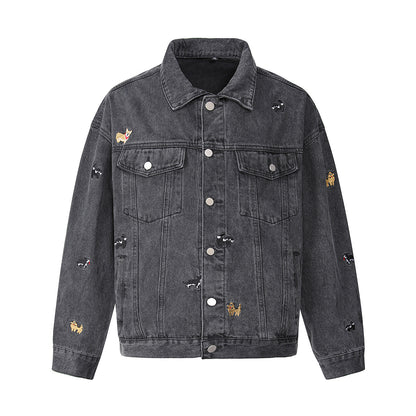 WT93323 denim jacket darkgray