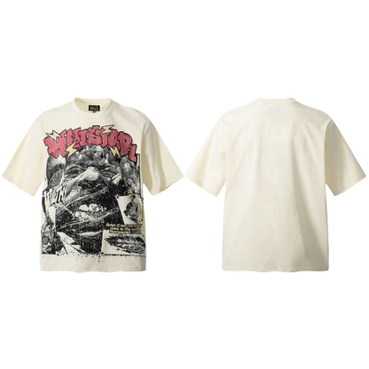 2025 Summer New European and American Trendy Brand Unisex Couple's Plus Size Loose Pullover Short Sleeve T-Shirt Youth Tee