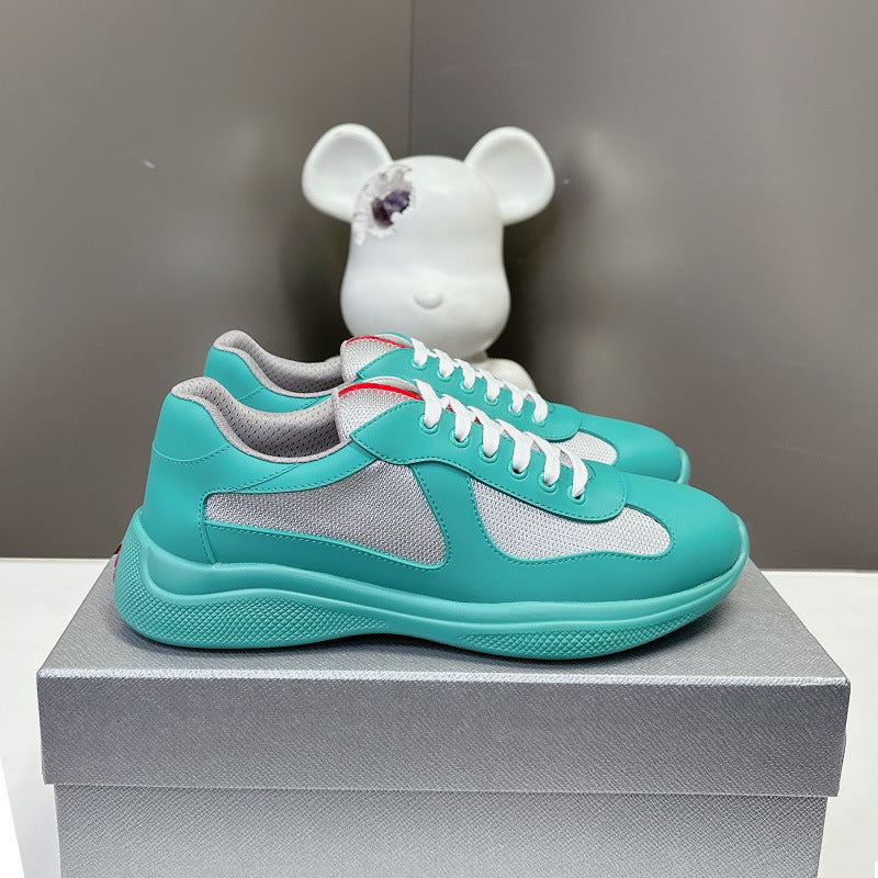 GMabcd America Cup Home Colorful Sole Genuine Leather Fashion Flat Sneakers Casual Shoes Sports Shoes Men's Shoes