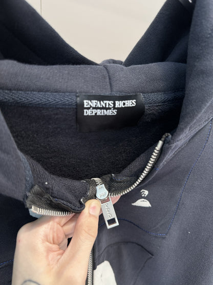 High-Quality ERD Melancholy Rich Second Generation Hooded Sweatshirt Washed Vintage Distressed Jacket Autumn Winter Zipper Coat