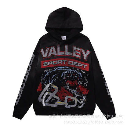 1996 Embroidered Logo Letter Zip-Up Loose-Fit Unisex Hooded Sweatshirt (Part 2)