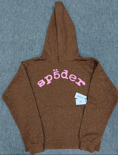 Hoodie Jacket Hip Hop Singer Same Fashion Casual Spider Rhinestone Sp5der Sweater [High Quality]