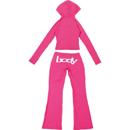 2025 Autumn Women's New Fashion Hooded Camouflage Print Long Sleeve Sports Trendy Slim Fit Long Pants Two-Piece Set