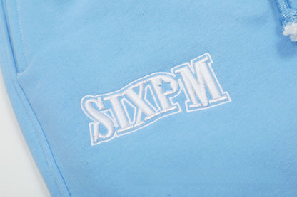 SIXPM American Retro Youth Trendy Outerwear Fashion Zipper Hoodie Fleece Set Pants Unisex Winter
