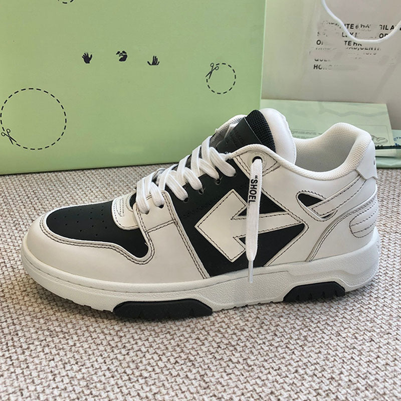 Gmabcd Off Trendy Brand Men and Women Shoes Genuine Leather Casual Sneakers Panda Color Thick Sole Low Top Bread Shoes