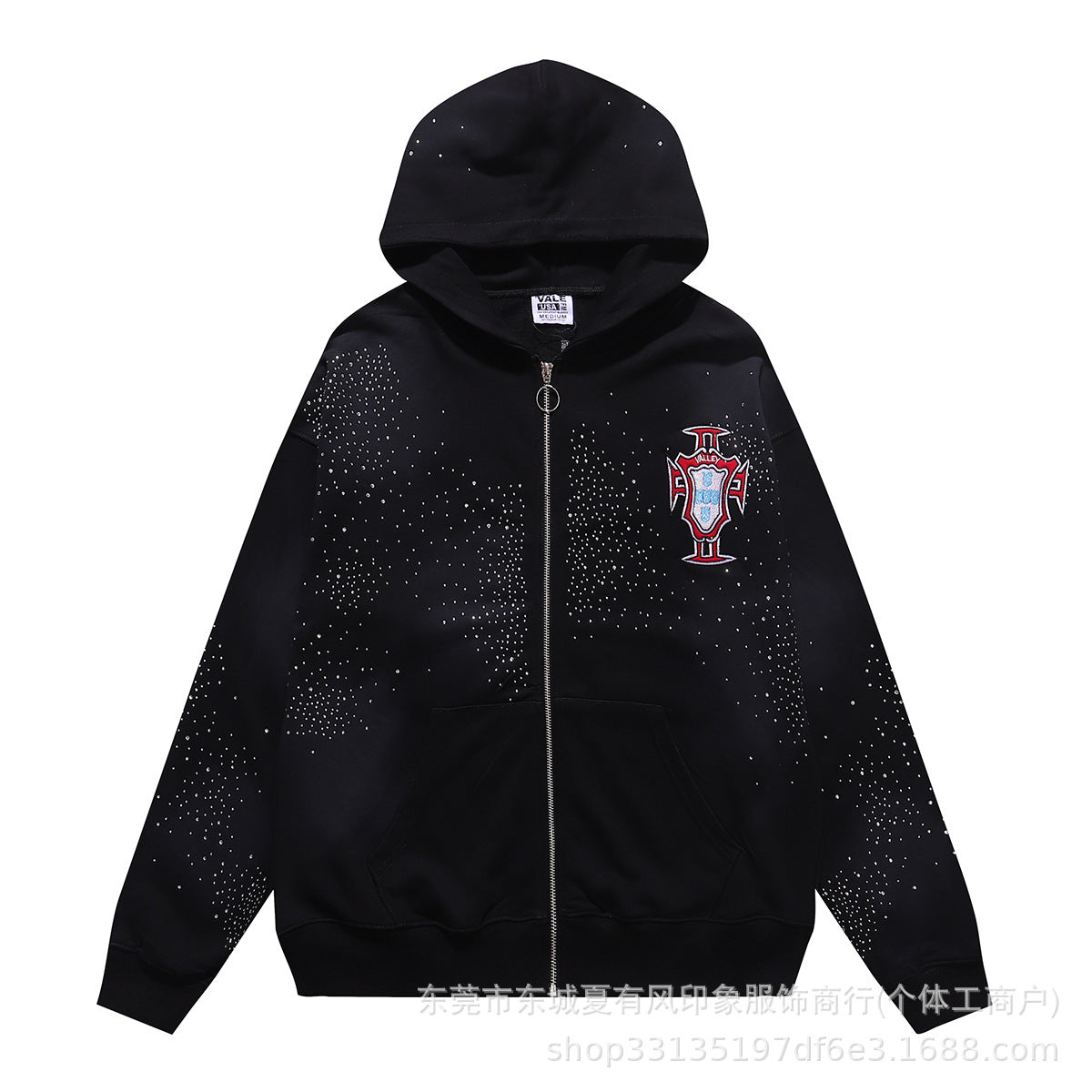 1996 Embroidered Logo Letter Zip-Up Loose-Fit Unisex Hooded Sweatshirt (Part 2)