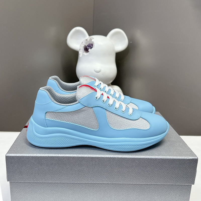 GMabcd America Cup Home Colorful Sole Genuine Leather Fashion Flat Sneakers Casual Shoes Sports Shoes Men's Shoes