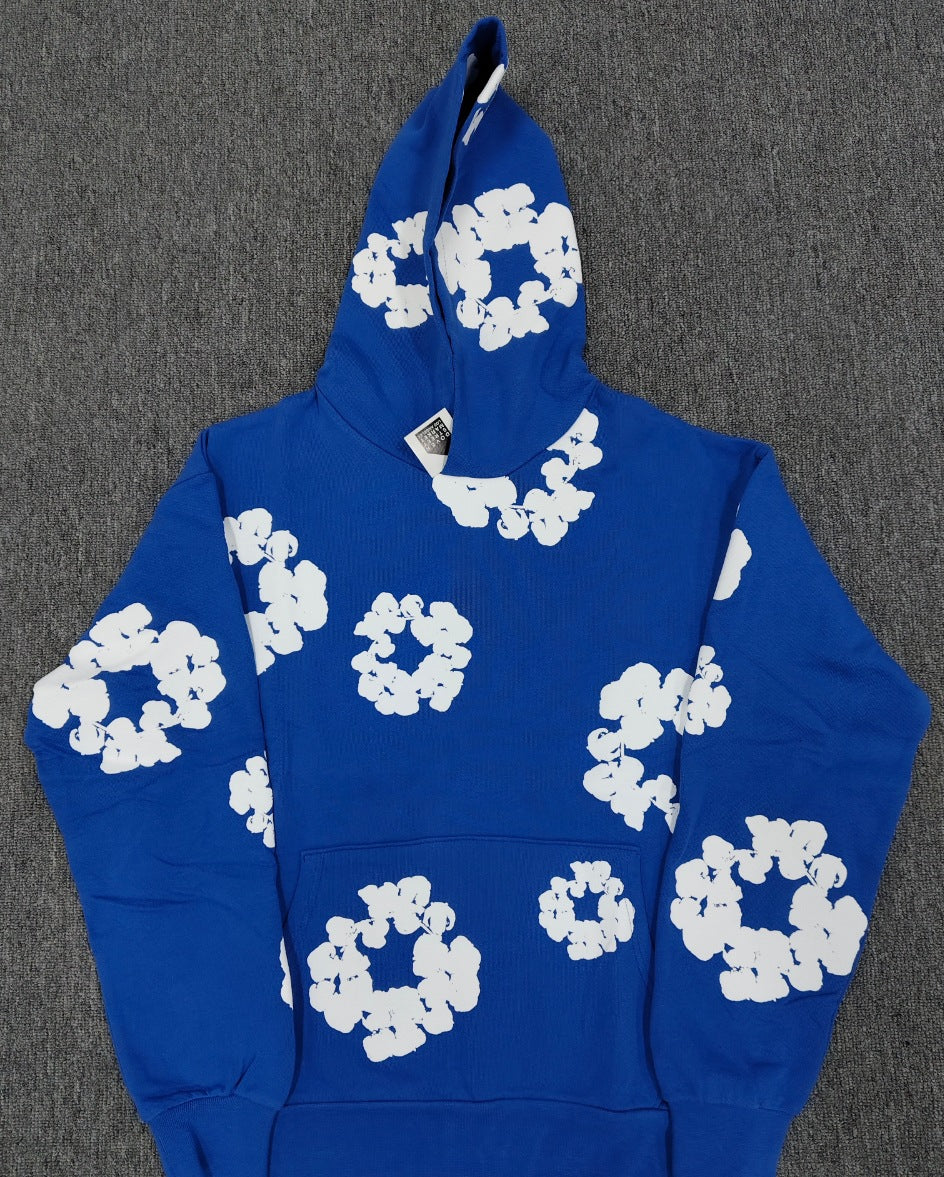 [High Quality Version] All Cotton Denim Tears Hoodie Kapok Hoodie American High Street Trendy Sweatshirt