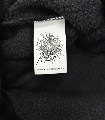 Trendy Brand Hoodie Casual Jacket Letter Black Strap Rhinestone Zipper Sp5-der Sweatshirt Men