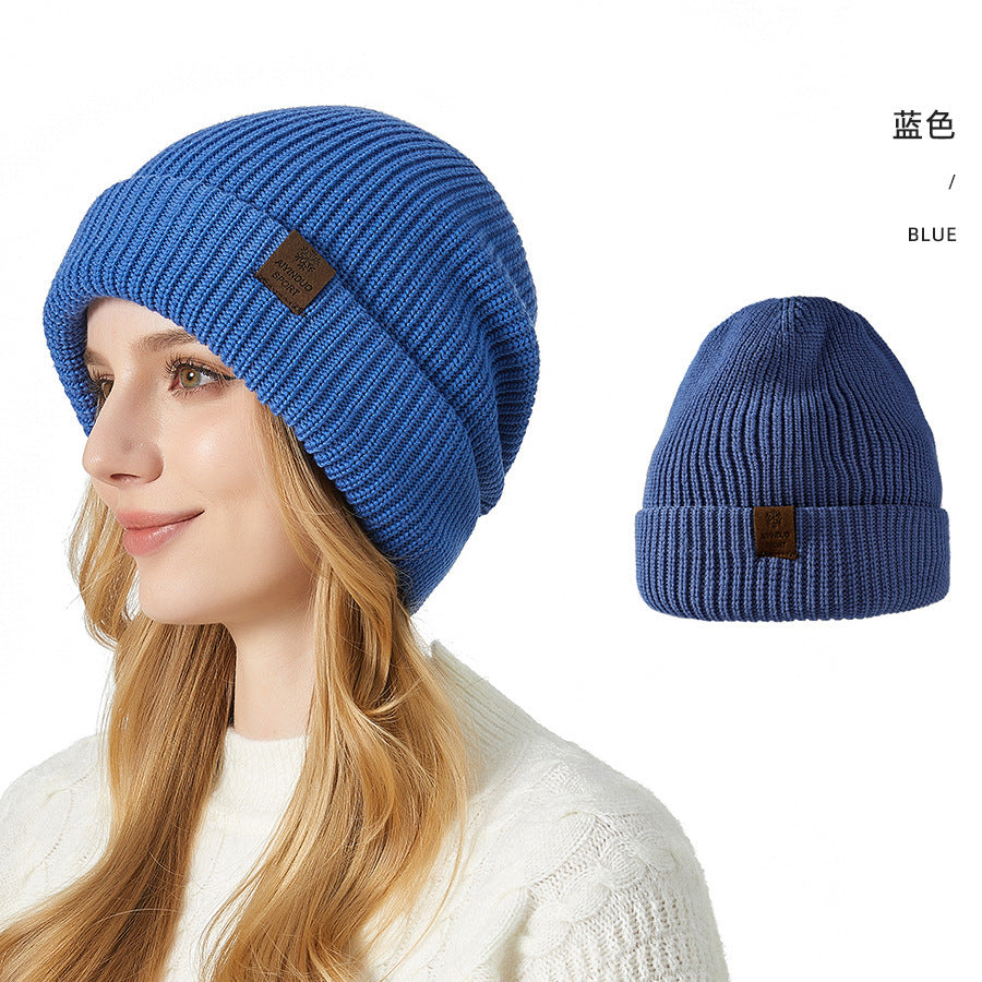 Knitted Hat 2024 Winter New Double Layer Thickened Knitted Hat Men's Leisure Outdoor Earflaps Woolen Hat Women