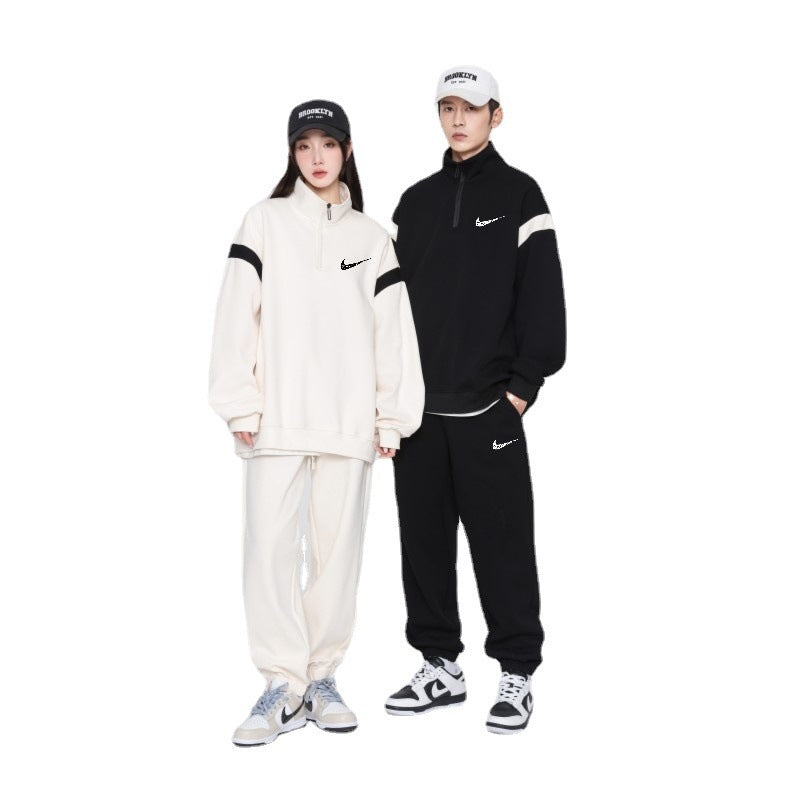 Men's 2024 Sports Casual Set Unisex Autumn Trendy Sweatshirt Long Pants Student Loose Running Two-piece Set