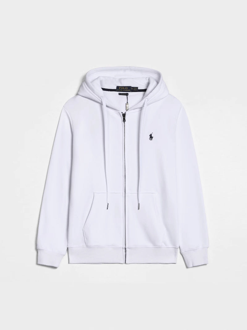 GMabcd Spring and Autumn Thin Pony Hooded Sweatshirt RL Cardigan Zipper Embroidery Loose Plus Size Paul POLO Jacket
