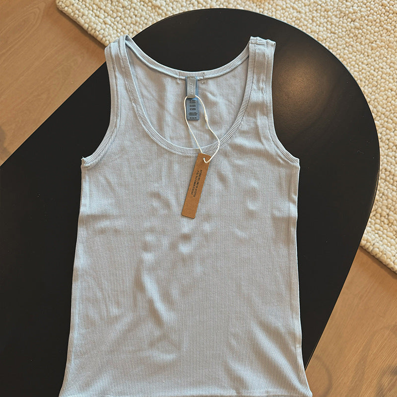 Ski **Kardashian Cotton Rib European and American 2025 Women's Spring Sports Vest Sleeveless Slim Modal