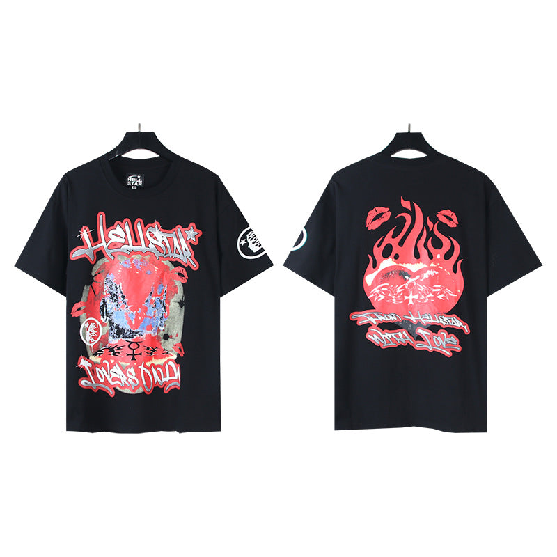 [1]TTY Summer Couples Wear plus Size Loose Pullover Short Sleeve T-shirt Youth Tee