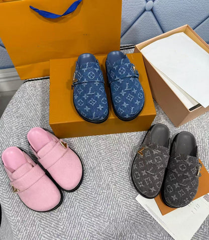 GMabcd Closed-Toe Shoes 2025 Retro Style Thick Sole Height-Increasing Buckle Casual Slip-On