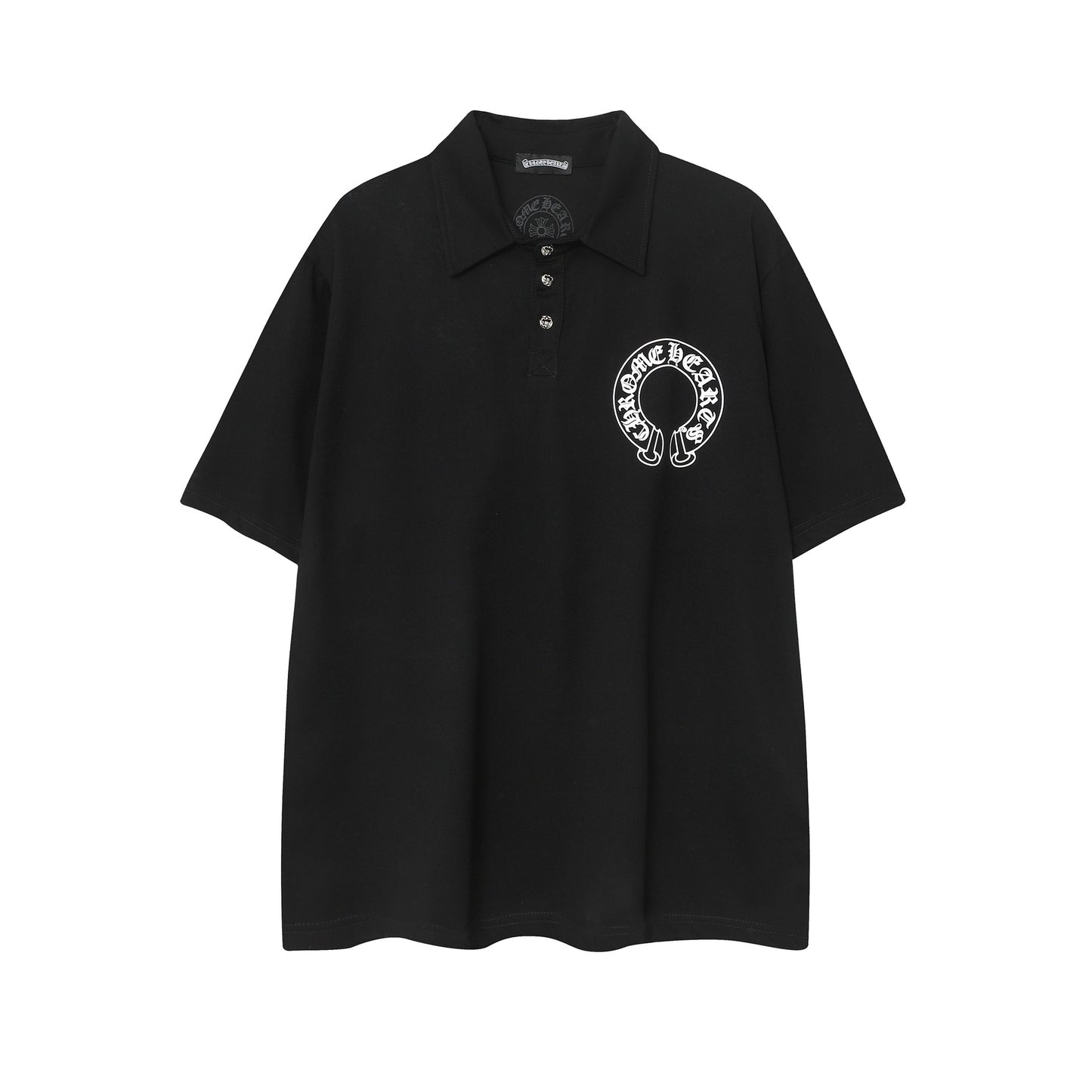 2025 New CHRM Heart Cross Sanskrit Patch Print Embroidery Loose Short Sleeve for Men and Women(2)