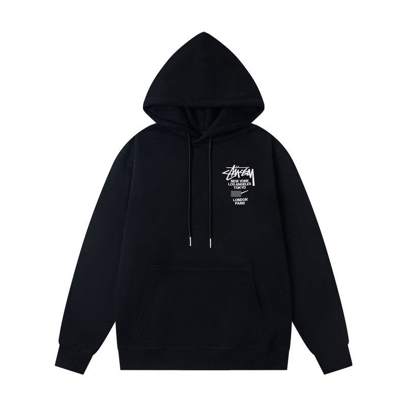 GMstuxN Letter Collaboration Hoodie Classic Letter Embroidery Hooded Sweatshirt Heavyweight Casual Jacket for Men