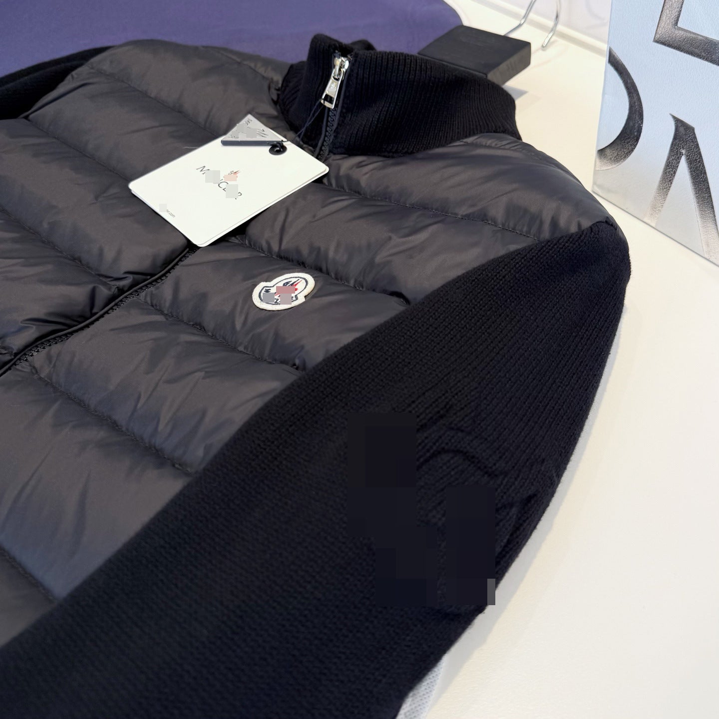 GMabcd Monokini Down Jacket Stand Collar Knitted Patchwork Lightweight Simple Autumn Winter NFC Down Lightweight Coat