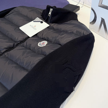 GMabcd Monokini Down Jacket Stand Collar Knitted Patchwork Lightweight Simple Autumn Winter NFC Down Lightweight Coat