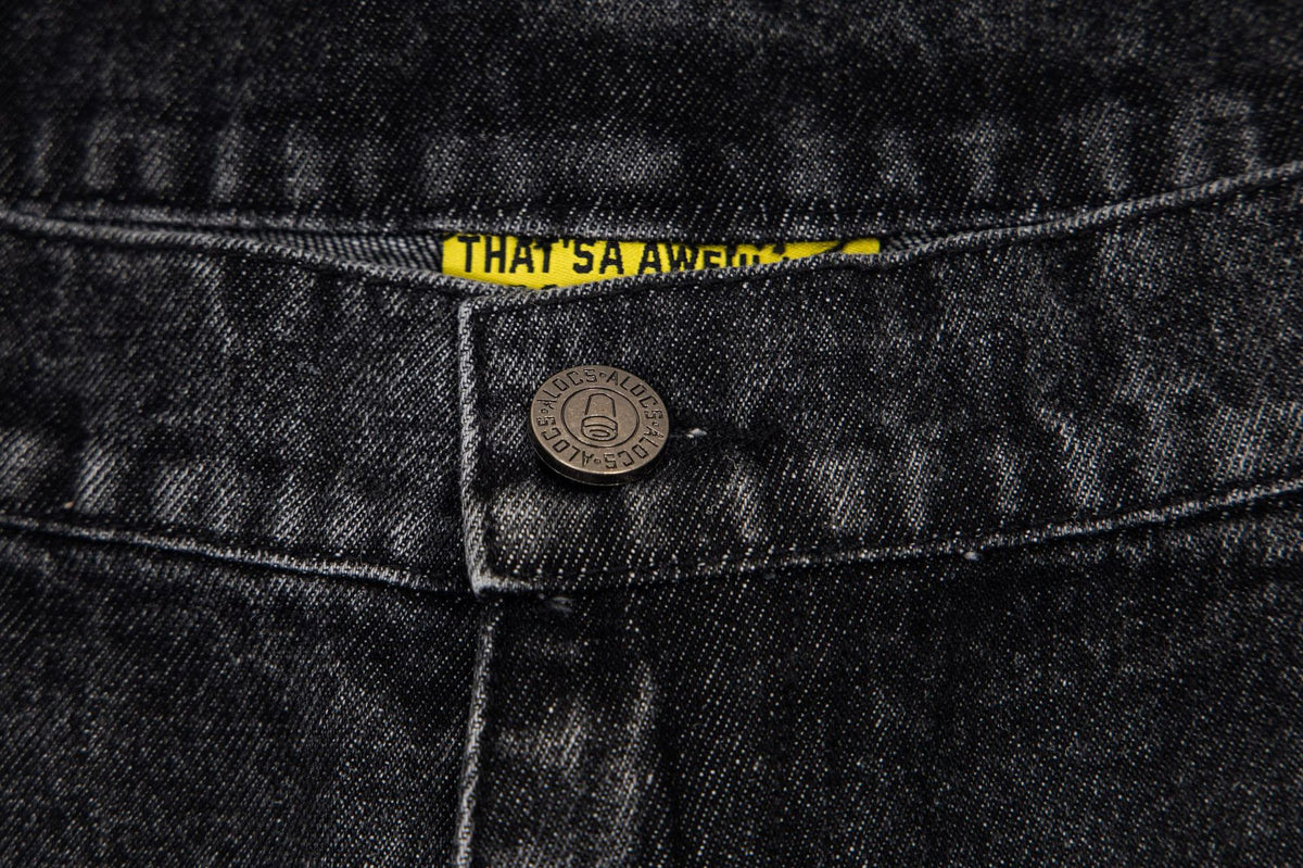 That's A Awful Lot of Cough Syrup Rhinestone Washed Denim Streetwear Pants