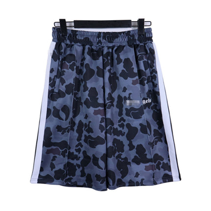 PA Angel Trendy Brand Striped Rainbow Ribbon Shorts Unisex Couple Fog High Street Palm Tree Loose Five-Point Pants