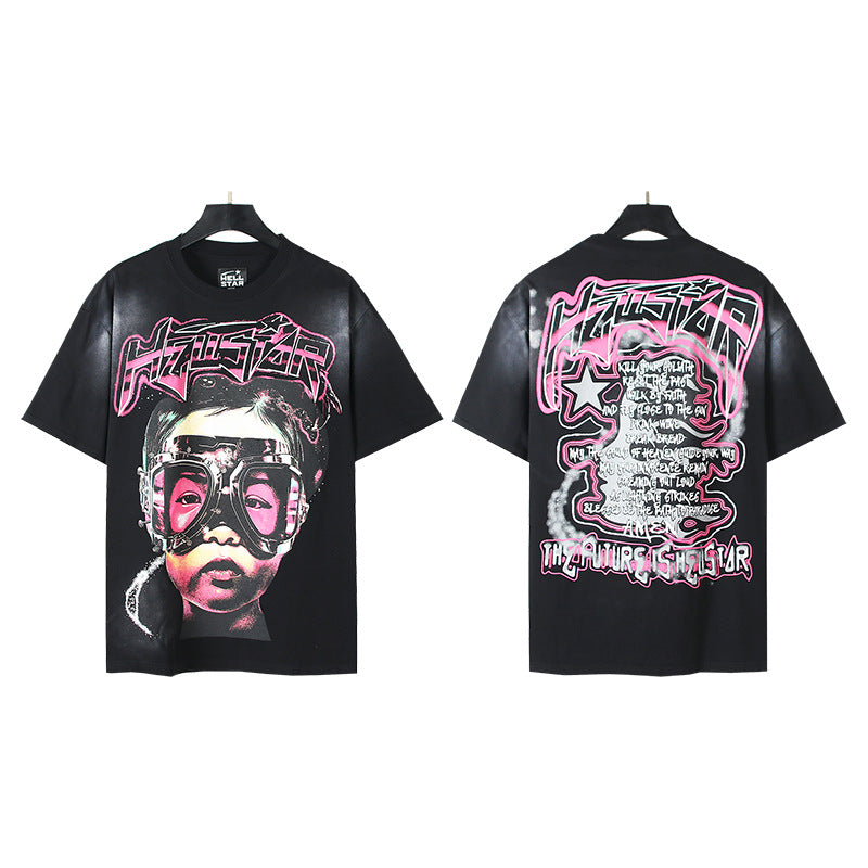 [2]2025 Summer New American Fashion Brand Male and Female Couples Wear plus Size Loose Pullover Short Sleeve T-shirt Youth Tee