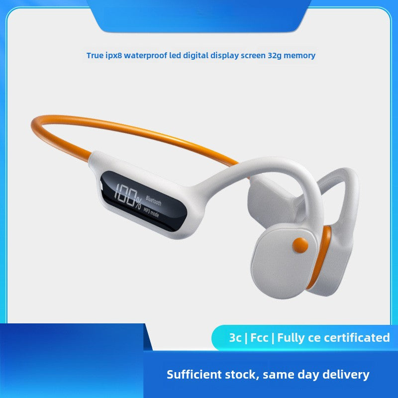 GMABCD X10 Bone Conduction Bluetooth Headset with Digital Display 32G Waterproof Swimming Wireless Sports Headset