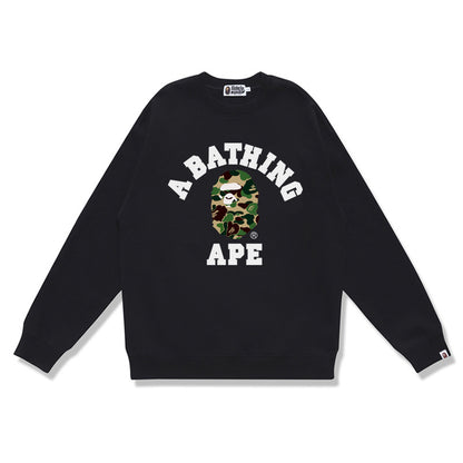 GMabcd Terry Sweatshirt for Men, Autumn and Winter Long Sleeve Letter Print Loose Round Neck Pullover Casual Top Trendy