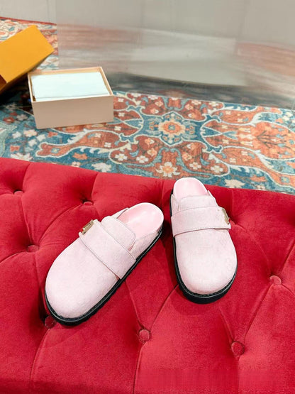 GMabcd Closed-Toe Shoes 2025 Retro Style Thick Sole Height-Increasing Buckle Casual Slip-On