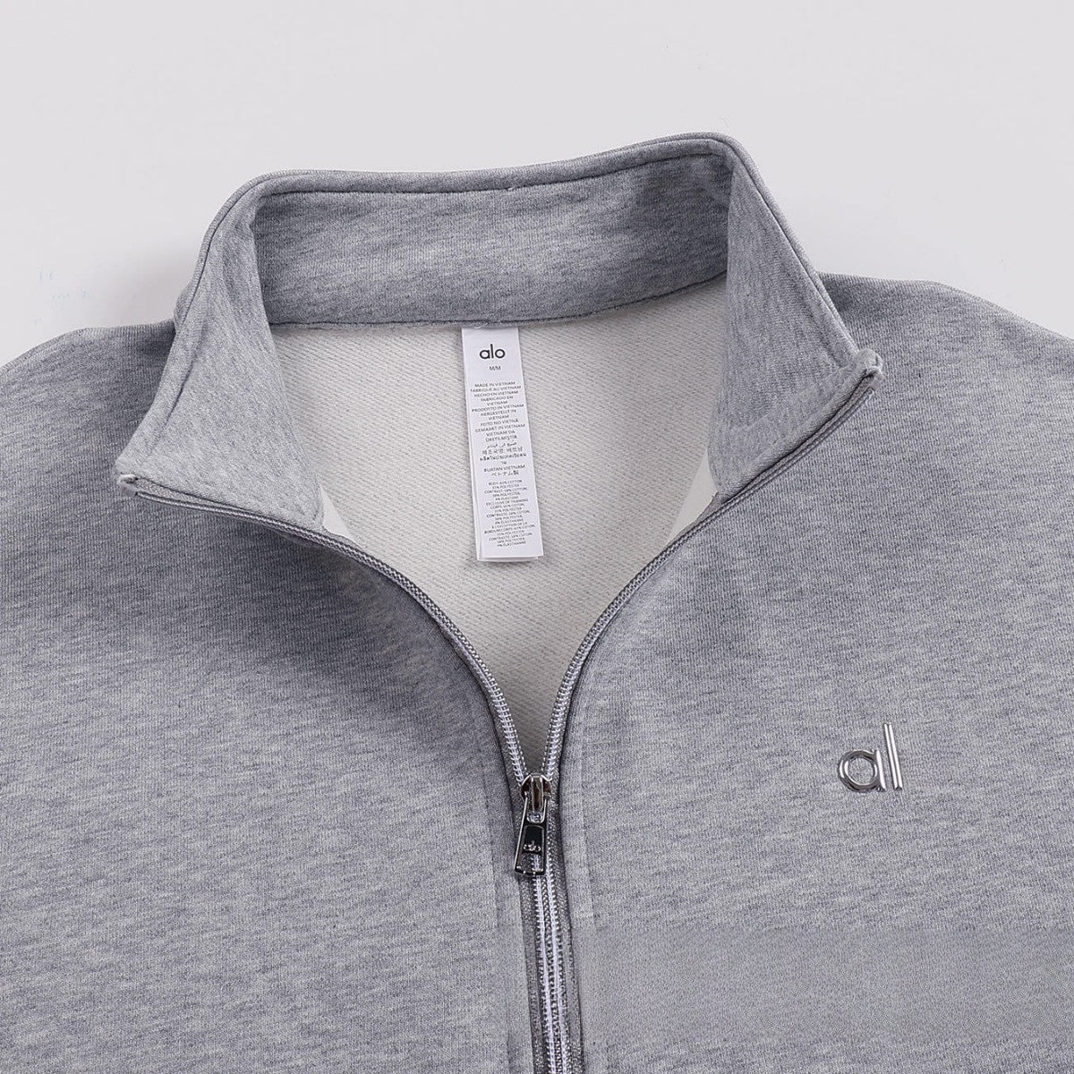 A-L-O Half-Zip Sweatshirt for Women, Autumn and Winter Loose Stand Collar Slimming Jacket, Casual Sports Top