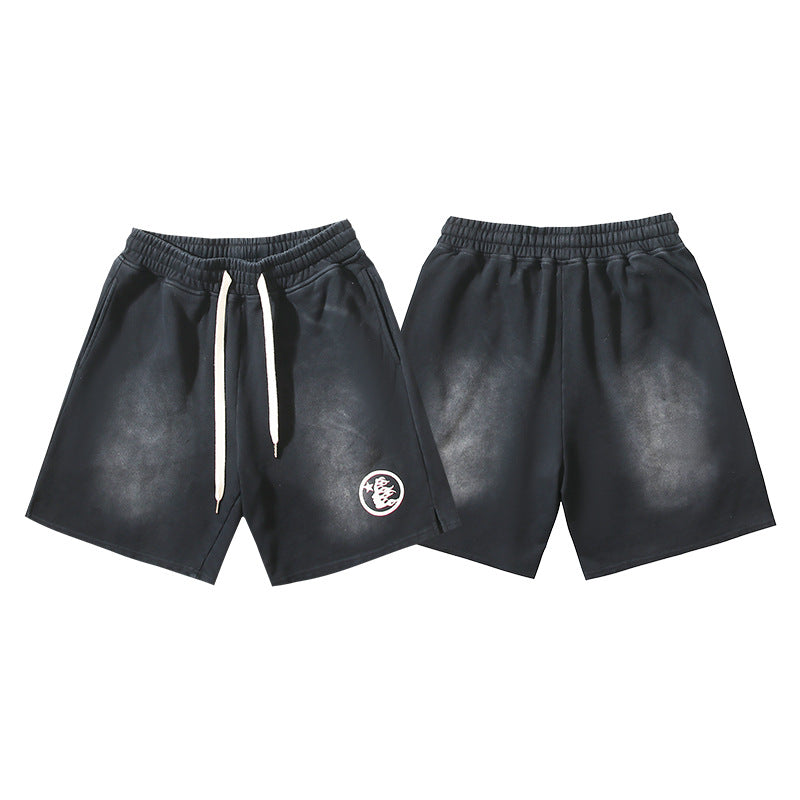 Washed Vintage Casual Shorts 2024 Summer New European and American Trendy Brand Five-Point Shorts